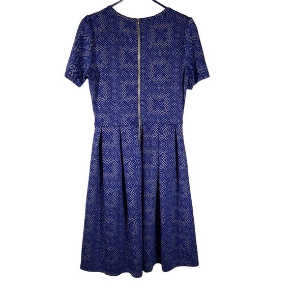 LuLaRoe Women's Dress Size Large Aamelia Floral Multicolor Blue And Grey Flare - Picture 8 of 10